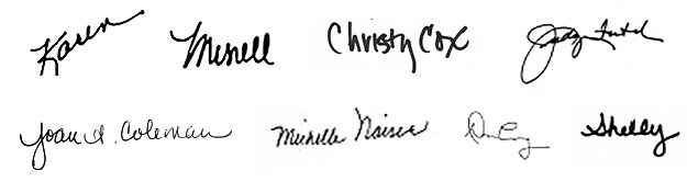 Wunderlin Company team member signatures